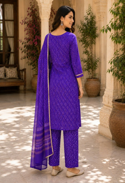 Purple Kurta Set with Dupatta