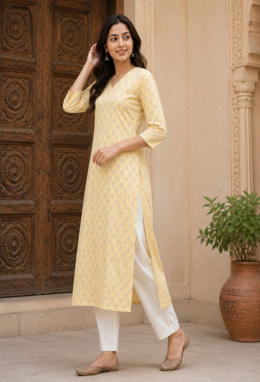 Paisley Print Straight Kurta