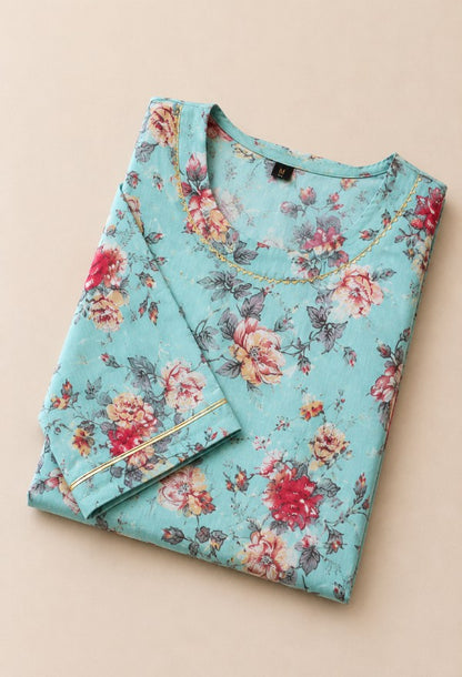 Floral Print Straight Kurta