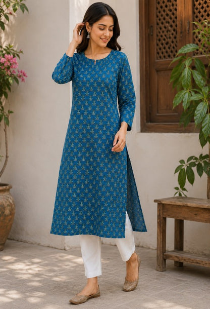 Paisley Print Straight Kurta