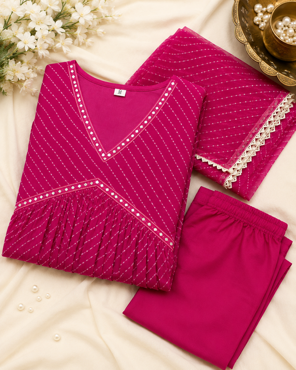 Fuchsia Pink Suit Set