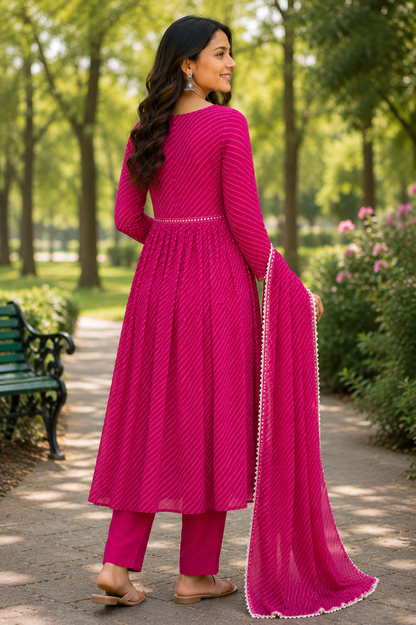 Fuchsia Pink Suit Set