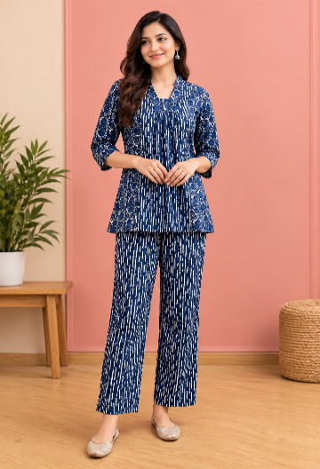 Printed Short Kurti Pant Set