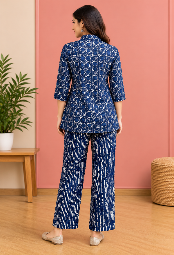 Printed Short Kurti Pant Set