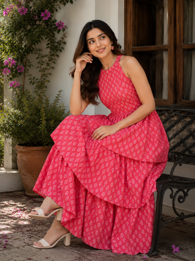 Tiered Halter Gown