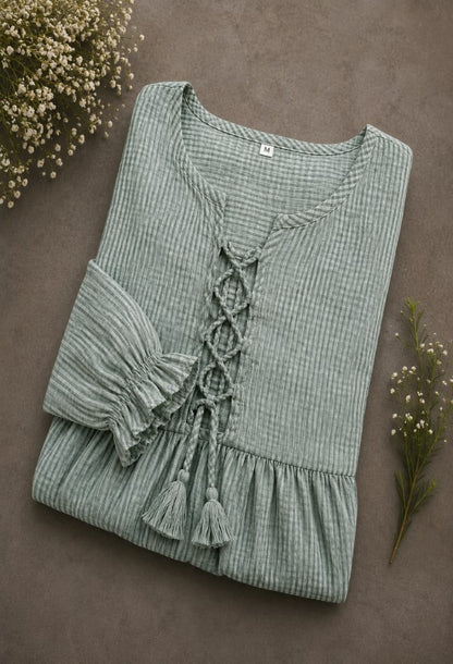 Lace-Up Midi Dress