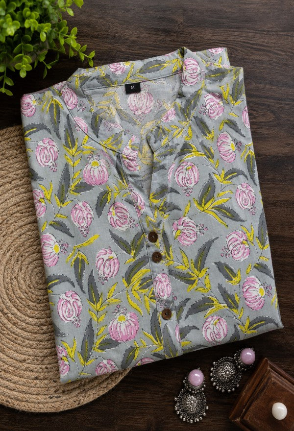 Floral Print Cotton Kurta