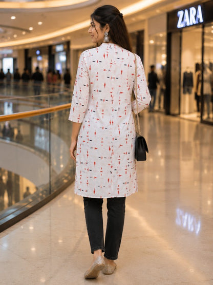 Floral Print Cotton Kurta
