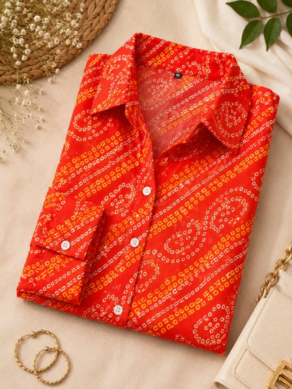 Bandhani Print Casual Shirt