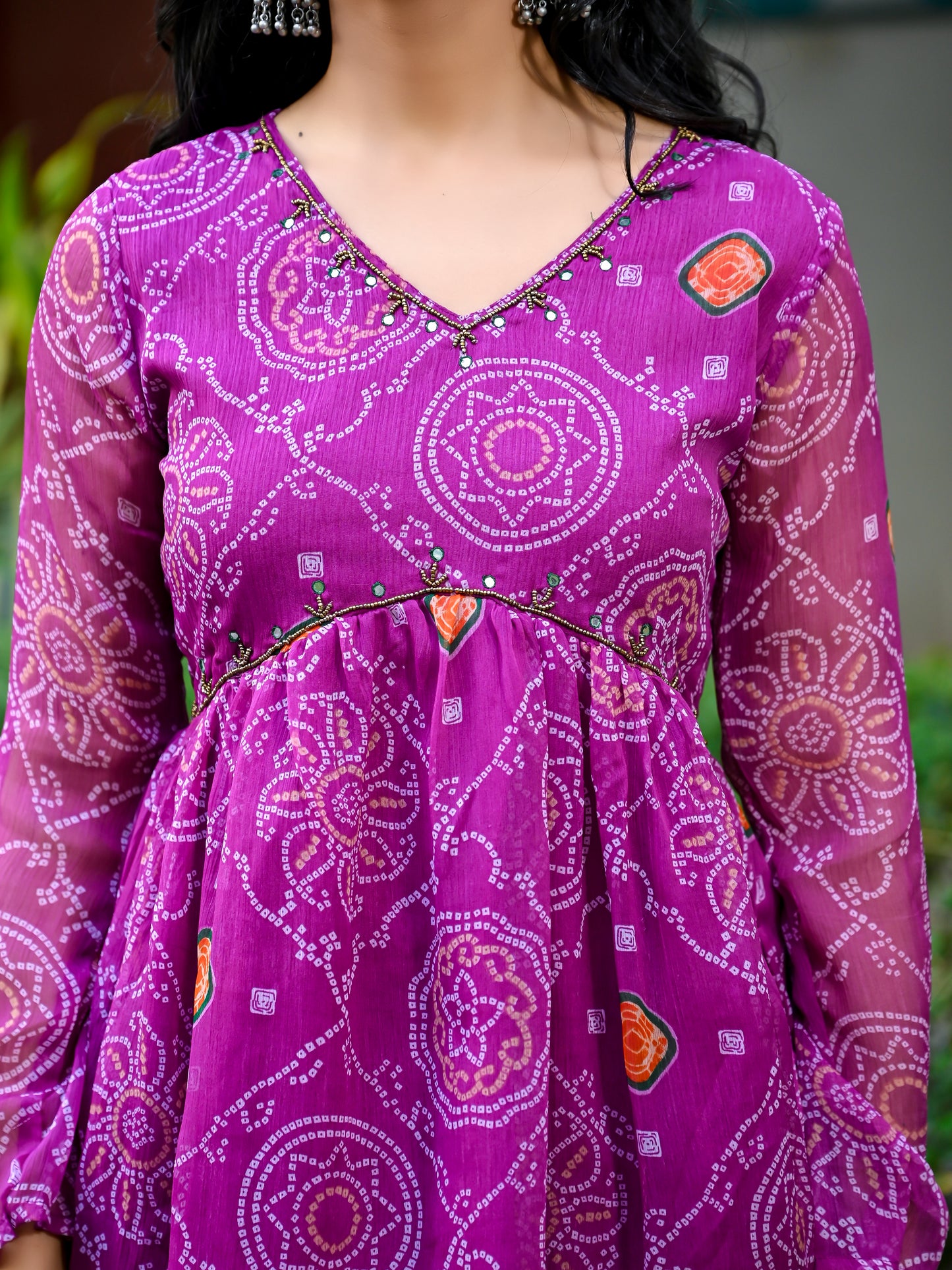 Purple Bandhani sharara set