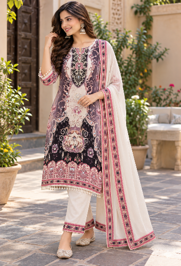 Pure crepe pakistani suit set