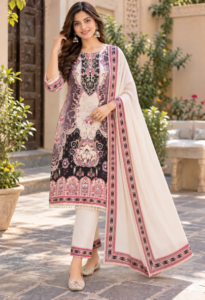 Pure crepe pakistani suit set
