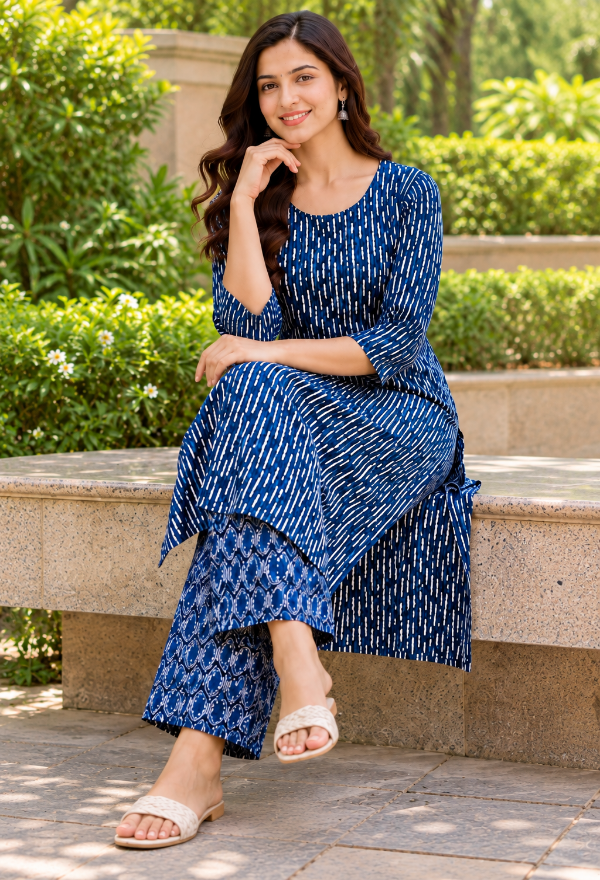 Midnight Bloom – Printed Kurta Set