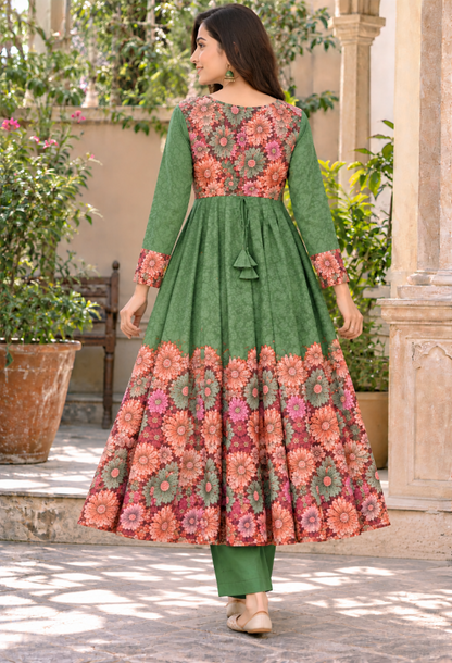 Georgette Floral Anarkali Suit Set