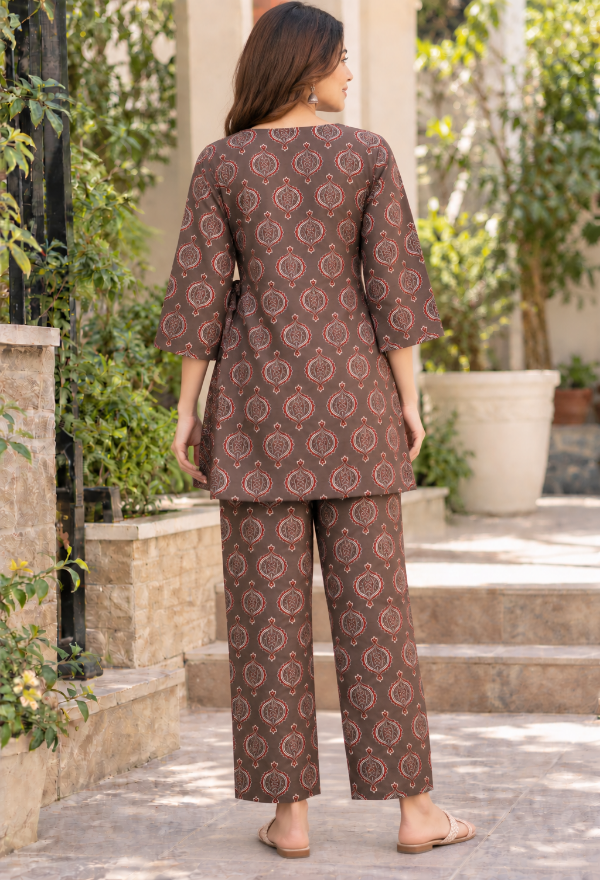 Ajrakh Printed Wrap Kurta & Pant Co-Ord Set