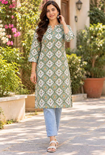 Sage Green Printed Kurta