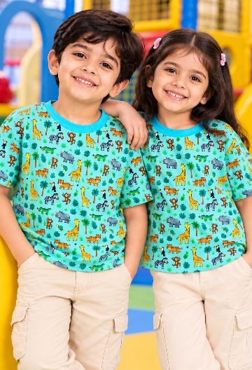Safari Print T-Shirts for Kids