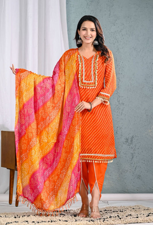 Kurta Dhoti Set with Dupatta