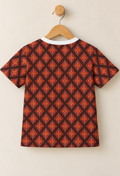 Geometric Printed Half-Sleeve Kids T-Shirt