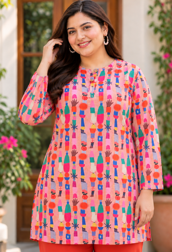 Artistic Multicolour Printed Kurta Pant Set