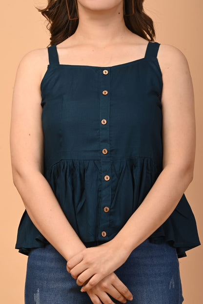 Teal Blue Short Top