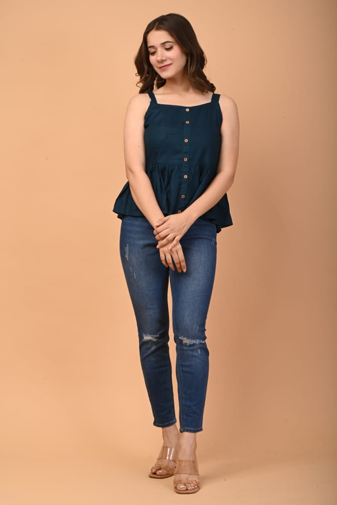Teal Blue Short Top