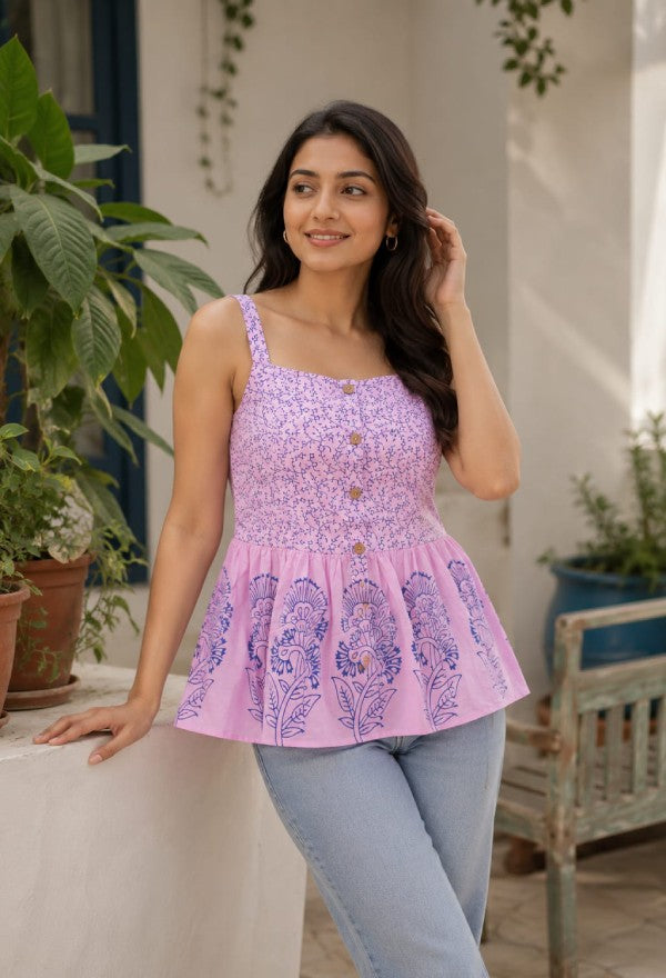Top with Button-Down Detail