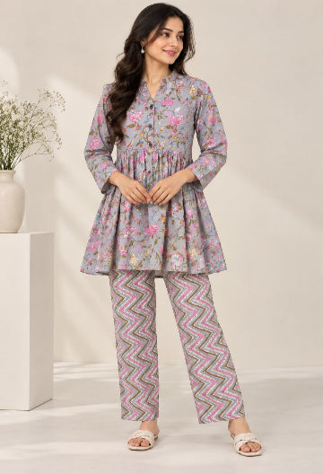 Peplum Top And Pant Set