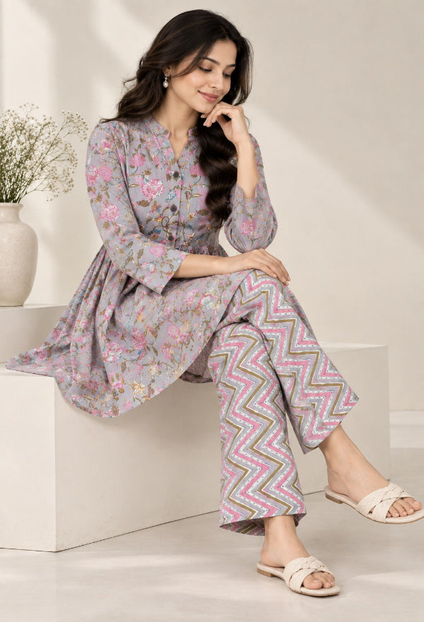 Peplum Top And Pant Set