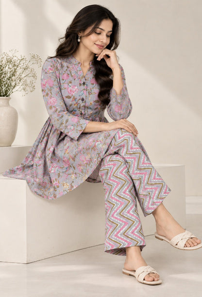 Peplum Top And Pant Set
