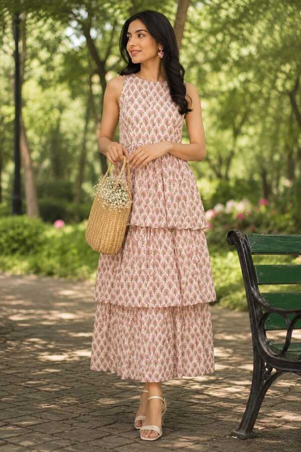 Tiered Halter Gown