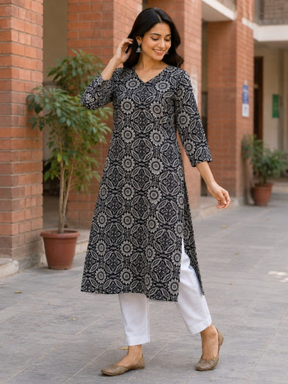 Paisley Print Straight Kurta
