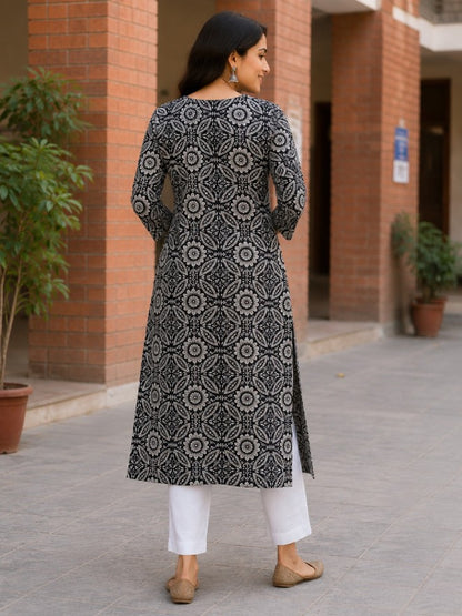 Paisley Print Straight Kurta