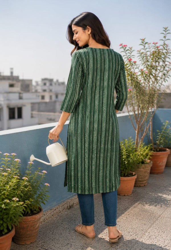 Floral Print Straight Kurta