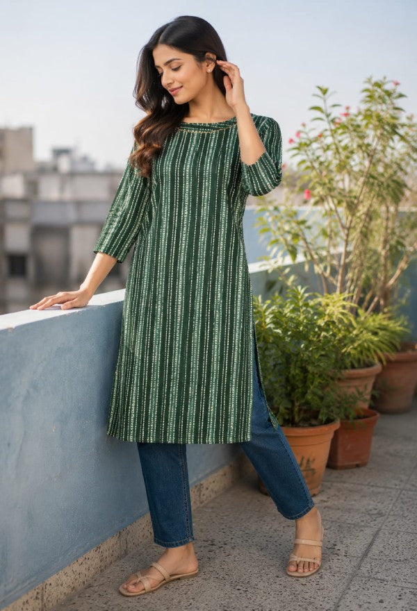 Floral Print Straight Kurta