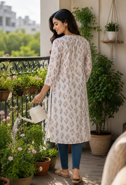Floral Print Straight Kurta