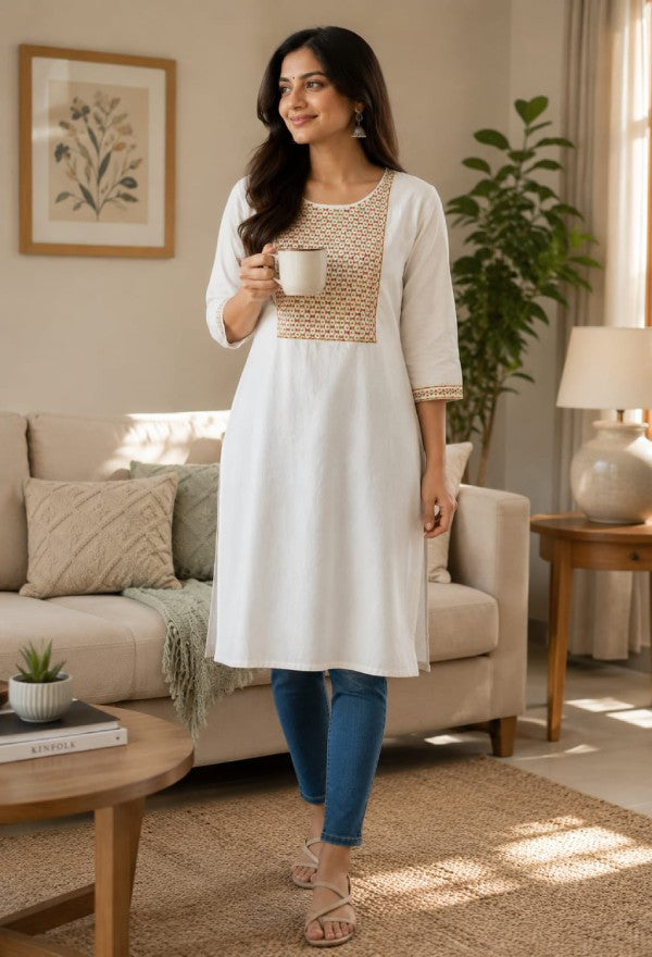 Embroidered Straight Kurta