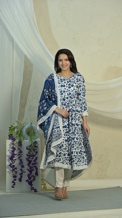 Blue Indigo Rayon Suit Set